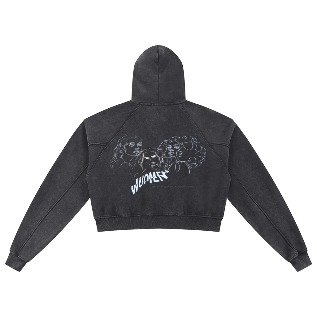 Women's Washed Cropped Hoodie
